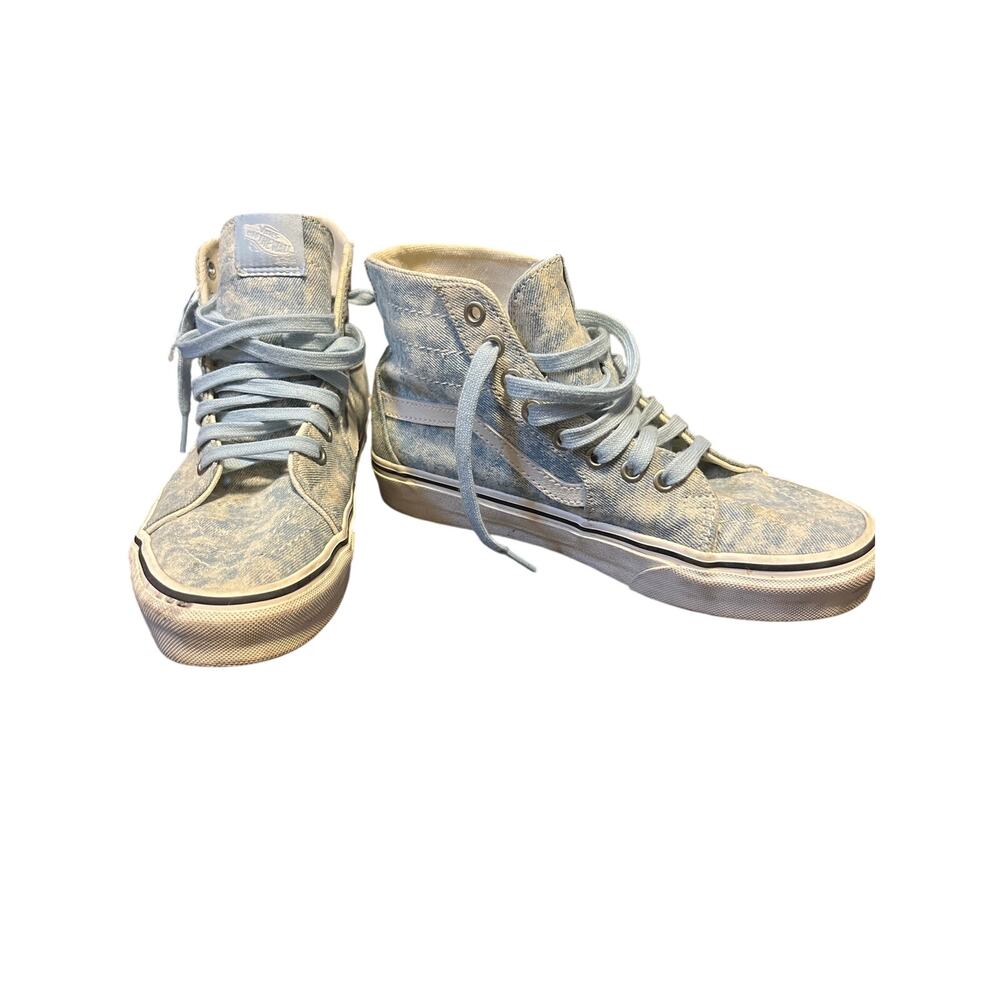 Vans Sk8-Hi Tapered Denim Destroy Canvas high top faded blue wash US M6 W7.5